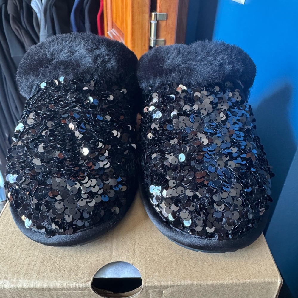 UGG Black Sequin Slippers